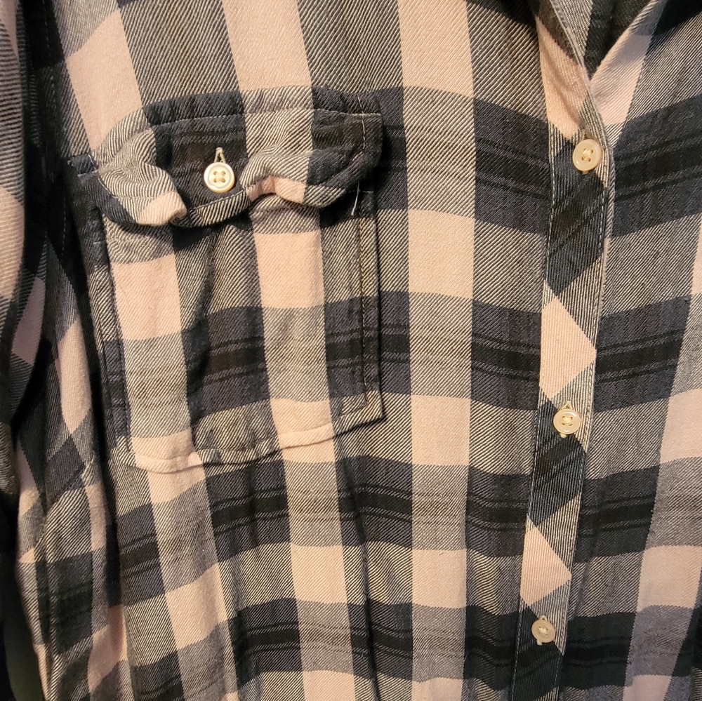 Pink Plaid Plus Size Button Down - Picture 3 of 6